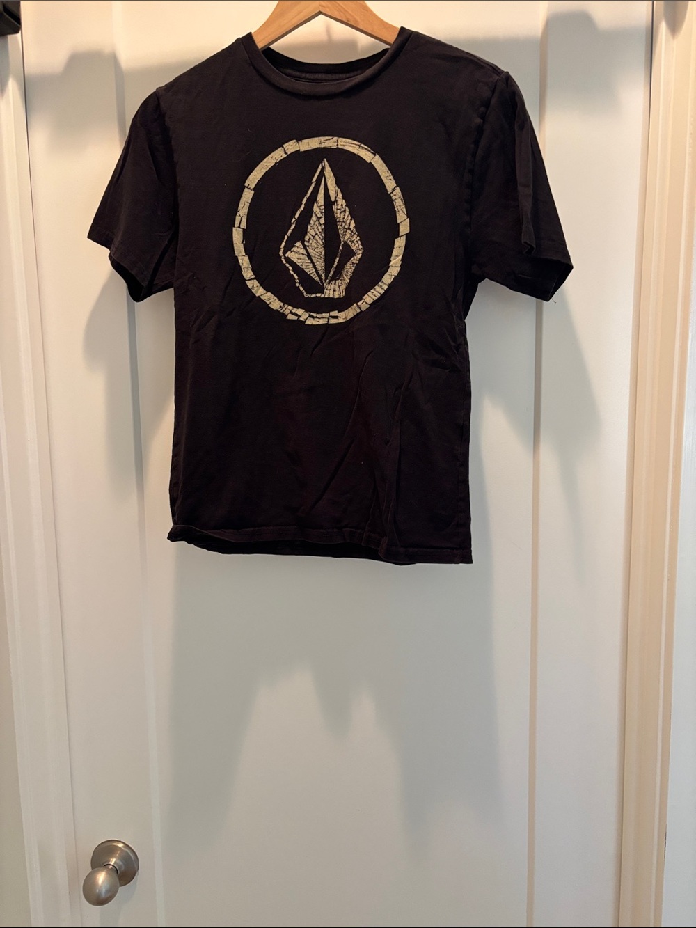 Volcom Black Tee with Cream Stone Logo